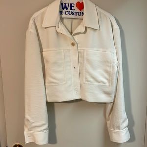 Aritzia Wilfred cropped jacket cream colored size Large